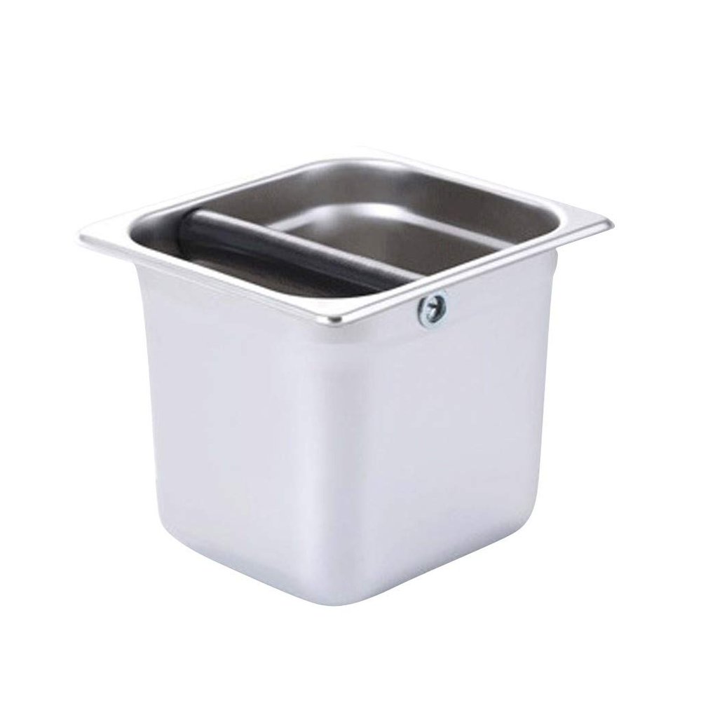 GpahrrDnij Container Built-in Coffee Steel Stainless for Gounds Coffee Box Box KitchenDining & Bar Barbell Brush (Silver, S)