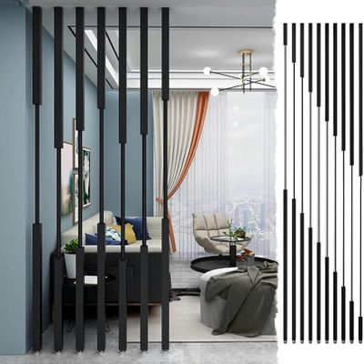 LGEOELIAS Room Divider Simple Hollow Room Screens Partition Column Decor, Black Privacy Panel Office Divider Pole No Drill, 45cm-295cm Tall Entrance Separator Stand