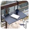 ZHENGQIAN Wrought Iron Folding Balcony Table, Terrace Railing Table, Hanging Foldable Balcony Table, Folding Railing Flower Stand, 4-Speed Height Adjustment, Computer Table(Black) view 1