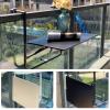 ZHENGQIAN Wrought Iron Folding Balcony Table, Terrace Railing Table, Hanging Foldable Balcony Table, Folding Railing Flower Stand, 4-Speed Height Adjustment, Computer Table(Black) view 3