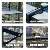 ZHENGQIAN Wrought Iron Folding Balcony Table, Terrace Railing Table, Hanging Foldable Balcony Table, Folding Railing Flower Stand, 4-Speed Height Adjustment, Computer Table(Black) view 4