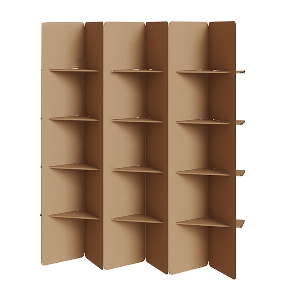 LFPSVC Brown Paper Screen Partition Wall, 7 Ft High Folding Room Divider/Display Board Wall for Home Office Living Room Beauty Salon, Modern Separator Privacy Panel