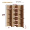 LFPSVC Brown Paper Screen Partition Wall, 7 Ft High Folding Room Divider/Display Board Wall for Home Office Living Room Beauty Salon, Modern Separator Privacy Panel view 3