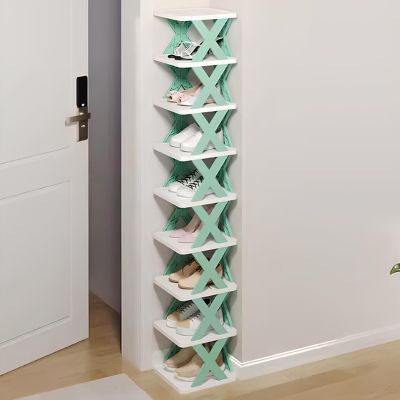 Corner Shoe Rack, Shoe Rack Small Space, Space Saving DIY Floor Shoe Rack for Entryway Closet, Hallway, Stackable, Easy Assembly and Stable in Structure