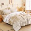 WONGS BEDDING Comforter Set Queen, Ombre Beige 7 Pieces Bed in a Bag Colorful Abstract Art Gradient Comforter Soft Microfiber Bedding Set with Flat Sheet, Fitted Sheet, Pillow Shams, Pillowcases view 2