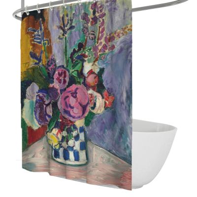 MUKULING Henri Matisse Shower Curtain Peony Flower Vase for Chic Elegant Bathroom Decor Modern Farmhouse Abstract Colorful Shower Curtain W72xL84in