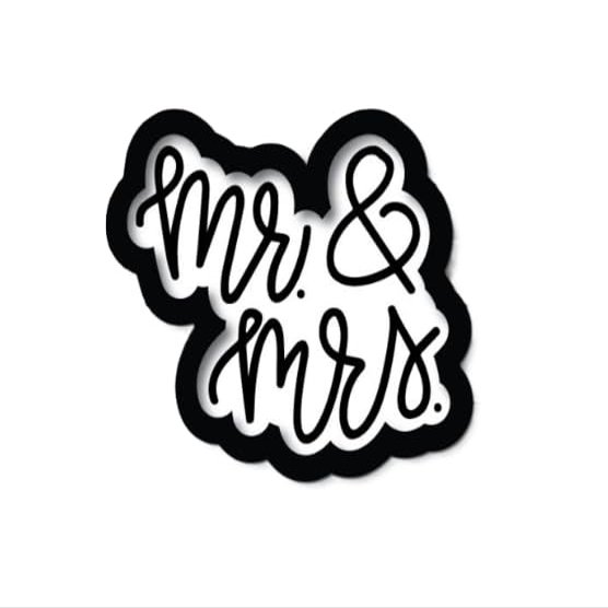 2 PCS: Mr and Mrs/Wedding/Bride Stamp & Cutter Set/Polymer Clay/Cookie Cutter (1.50 inches)