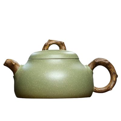 Chinese Tea Pot Raw Ore Bean Green Sand Twisted Mud Purple Sand Pot Handmade Teapot Tea Maker Tea Infuser Pot for Loose Tea