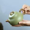 Chinese Tea Pot Raw Ore Bean Green Sand Twisted Mud Purple Sand Pot Handmade Teapot Tea Maker Tea Infuser Pot for Loose Tea view 2