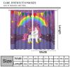 Unicorn Curtain, Cute Rainbow Unicorn Print Kids Cartoon Kawaii Stars Fantasy Window Curtains for Girls Room Bedroom Living Room 52" W X 84" L view 2