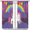 Unicorn Curtain, Cute Rainbow Unicorn Print Kids Cartoon Kawaii Stars Fantasy Window Curtains for Girls Room Bedroom Living Room 52" W X 84" L view 3