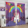 Unicorn Curtain, Cute Rainbow Unicorn Print Kids Cartoon Kawaii Stars Fantasy Window Curtains for Girls Room Bedroom Living Room 52" W X 84" L view 4