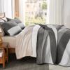 Andency Queen Quilt Bedding Set Dark Grey, 3 Pieces Patchwork Summer Striped Ultra Soft Lightweight Bedspreads, Coverlets Set with 2 Pillow Shams for All Seasons (90"x96") view 3