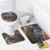TOWINSFB 4Pcs American Flag Crocodile Shower Curtain Set with Toilet Lid Cover Non-Slip Rugs for Bathroom, Fierce Alligator USA Patriotic Animal Shower Curtain Bathroom Sets with Hooks, 72x72 Inch view 4
