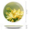 8" Ceramic Decorative Plates for Home Decor Yellow Flower Porcelain Wall Plate Ornament Modern Kitchen Dining Room Decoration Home Display Wobble-Plate view 2
