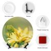 8" Ceramic Decorative Plates for Home Decor Yellow Flower Porcelain Wall Plate Ornament Modern Kitchen Dining Room Decoration Home Display Wobble-Plate view 3
