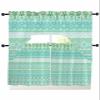 Aqua Green Boho Swag Curtains Valance and Tier Set,Rod Pocket Curtain Drapes for Bathroom Over Sink Kitchen Curtains 3 Piece Set Contemporary Batik Geometric Mandala Bohemian Swag Valances 36" Tiers view 1