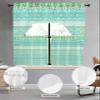 Aqua Green Boho Swag Curtains Valance and Tier Set,Rod Pocket Curtain Drapes for Bathroom Over Sink Kitchen Curtains 3 Piece Set Contemporary Batik Geometric Mandala Bohemian Swag Valances 36" Tiers view 3