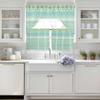 Aqua Green Boho Swag Curtains Valance and Tier Set,Rod Pocket Curtain Drapes for Bathroom Over Sink Kitchen Curtains 3 Piece Set Contemporary Batik Geometric Mandala Bohemian Swag Valances 36" Tiers view 4