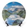 10" Ceramic Decorative Plates for Home Decor Mountains Lake Nature Sky Porcelain Wall Plate Ornament Modern Kitchen Dining Room Decoration Home Display Wobble-Plate view 1