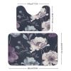 OURTEV Bathroom Rug Sets of 2 Bath Mat Hand Painted Flowers Absorbent Bath Rugs Set Non-Slip Toilet Mat U Shape Contour Rug Dry Quickly Shower Mat for Bathroom Bedroom Kitchen view 3