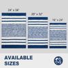 CozeCube Bath mats for Bathroom Non Slip, Fluffy Absorbent Microfiber Bath mat Washable, Aesthetic Bathroom Rugs, Large Navy Blue Striped Bath mat, Navy Blue, 36" x 24" view 3