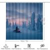 TOWINSFB 4Pcs Snowmobile Winter Forest Shower Curtain Set with Toilet Lid Cover Non-Slip Rugs for Bathroom, Snowy Mountain Tree Snowmobiling Sport Shower Curtain Bathroom Sets with Hooks, 72x72 Inch view 2