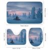 TOWINSFB 4Pcs Snowmobile Winter Forest Shower Curtain Set with Toilet Lid Cover Non-Slip Rugs for Bathroom, Snowy Mountain Tree Snowmobiling Sport Shower Curtain Bathroom Sets with Hooks, 72x72 Inch view 3