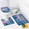 TOWINSFB 4Pcs Snowmobile Winter Forest Shower Curtain Set with Toilet Lid Cover Non-Slip Rugs for Bathroom, Snowy Mountain Tree Snowmobiling Sport Shower Curtain Bathroom Sets with Hooks, 72x72 Inch view 4
