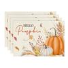 Artoid Mode Orange Hello Pumpkin Fall Dish Towels 2 pcs and Placemats Set of 4 view 3