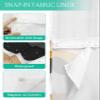 Abstract Orange No Hooks Shower Curtain and Liner Set,Hotel Style Fabric Bathroom Shower Curtains Ombre Geometric Black White Coastal Waves Waterproof Polyester See Through Bathtub Curtain,60"x72" view 4