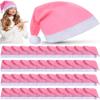 Vicenpal 50 Pcs Santa Hats Non Woven Christmas Holiday Party, Pink view 1
