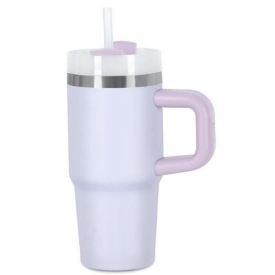 14 Oz Tumbler with Handle and Straw for Kids, Stainless Steel Vacuum Insulated Tumbler Keep Cold Heat and Ice, Gifts for Children Cups (Lavender Purple)