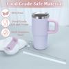 14 Oz Tumbler with Handle and Straw for Kids, Stainless Steel Vacuum Insulated Tumbler Keep Cold Heat and Ice, Gifts for Children Cups (Lavender Purple) view 2