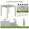 5 Piece Counter Height Dining Set, Wood Square Table and 4 Upholstered Chairs, Counter Height Table and Chairs of 4, 5 Piece Dining Table Set for Living Room Dining Room, Silver Grey view 4
