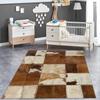 Area Rugs Cowhide Patchwork Stripes Printed Rugs Living Room Non-Slip Short Pile Rug 3x4 ft, Farmhouse Style Soft Rectangle Rugs for Bedroom Home Decor Carpet Machine Washable Rug view 3
