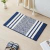 CozeCube Bath mats for Bathroom Non Slip, Fluffy Absorbent Microfiber Bath mat Washable, Aesthetic Bathroom Rugs, Small Navy Blue Striped Bath mat, Navy Blue, 24" x 16" view 1