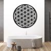 OZF Flower of Life Metal Wall Art, Flower of Life Metal Sign, Geometric Floral Wall Decor, Sacred Geometry Art, Meditation Hanging Decor for Bedroom Living Room Office Yoga Room view 1