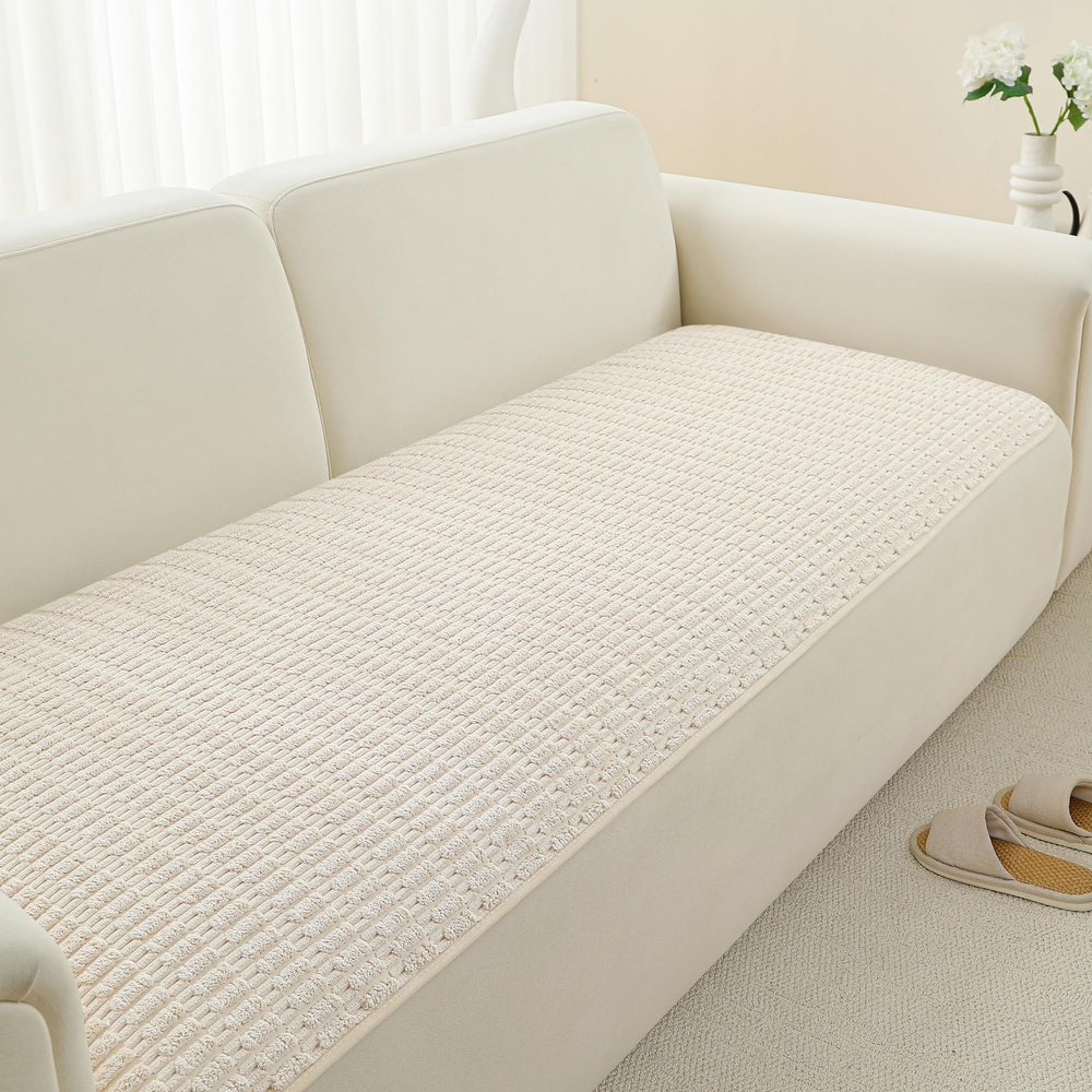 Foxdecor Couch Cover Sofa Covers Washable, Dog Bed Cover Couch Covers for 3 Cushion Couch Sofa Pet Friendly, Dog Couch Cover Furniture Covers for Pets.(Cream 40x50 inch)