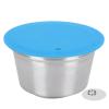 Kuuleyn Coffee Capsule Cup,Refillable Coffee Capsule, Coffee Capsule Stainless Steel Reusable Refillable Filter Cup for Dolce Gusto Coffee Maker (Blue) view 1