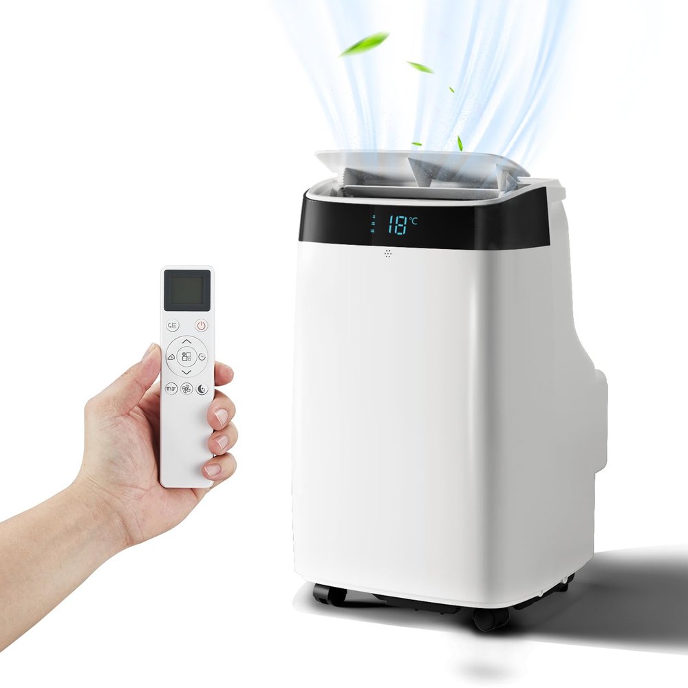 10000Btu Portable Air Conditioner up to 450 Sq. Ft, Built-in Dehumidifier, Fan, Energy Saving Sleep Modes, AC Unit with Window Exhaust Kit & Remote Control Portable AC for Rooms