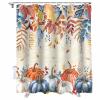 Fall Shower Curtain Autumn Pumpkin Thanksgiving Shower Curtains for Bathroom Fall Leaves Bath Curtains Sets with Hooks for Autumn Thanksgiving Seasonal Decor Fabric Waterproof Small Stall 36" X 72" view 1