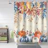 Fall Shower Curtain Autumn Pumpkin Thanksgiving Shower Curtains for Bathroom Fall Leaves Bath Curtains Sets with Hooks for Autumn Thanksgiving Seasonal Decor Fabric Waterproof Small Stall 36" X 72" view 2