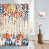 Fall Shower Curtain Autumn Pumpkin Thanksgiving Shower Curtains for Bathroom Fall Leaves Bath Curtains Sets with Hooks for Autumn Thanksgiving Seasonal Decor Fabric Waterproof Small Stall 36" X 72" view 3