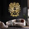 LARNT Metal Medusa Wall Art, Medusa Metal Wall Decor, Medusa Head Decor, Greek Mythology Art, Snake Wall Decor, Gothic Wall Decor, Above Bed Decor, Medusa Wall Sign (Gold, 27"x30"|68x76cm) view 1