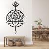 Lotus Mandala Metal Wall Art, Lotus Flower Wall Art, Lotus Flower Wall Decor, Spiritual Wall Decor, Zen Art Wall Decor, Namaste Decor, Yoga Room Wall Decor, Yoga Gift (Black, 29"x48"|74x121cm) view 1