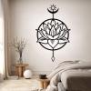 Lotus Mandala Metal Wall Art, Lotus Flower Wall Art, Lotus Flower Wall Decor, Spiritual Wall Decor, Zen Art Wall Decor, Namaste Decor, Yoga Room Wall Decor, Yoga Gift (Black, 29"x48"|74x121cm) view 2