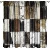 BenYaSong 3D Cow Fur Print Blackout Window Curtain Cowhide Patchwork Plaid Western Farmhouse Animals Vintage Cowboy Style for Home Kitchen Livingroom Coffee Room Window Curtain 2Panel 72" W X 63" L view 1