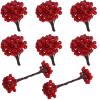 400 Pieces Artificial Holly Berries Christmas Fake Berries on 200 Pieces Wire Stems for Christmas Tree Decorations Craft Flower Wreath DIY Supplies (Wine Red) view 1