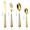 exquisite flatware set for 18, 18/8 stainless steel cutlery set,silver plated with Titanium plated gold, Gold and silver Wheat pattern handleFine Silverware set and Dishwasher Safe view 3